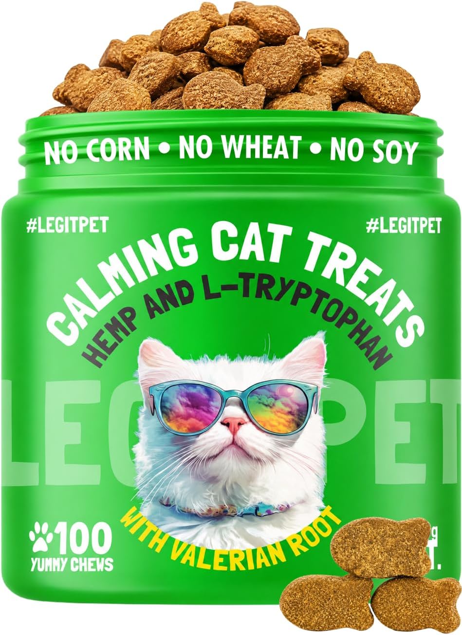 LEGITPET Cat Calming Treats Natural Anxiety Relief for Indoor Cats - Reduced Price!