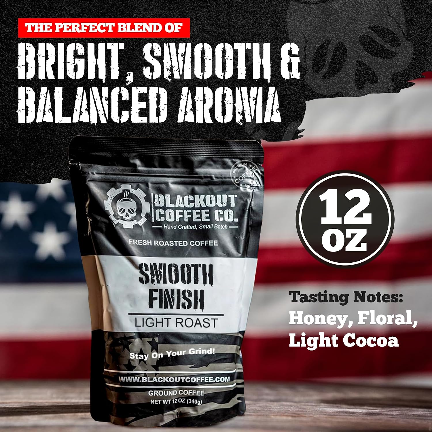 Blackout Coffee Smooth Finish Ground Coffee – Light Roast