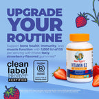 MARY RUTH'S USDA Organic Vitamin D3 Gummies for Ages 4+, Strawberry, 60 ct