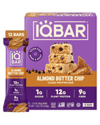 IQBAR Clean Protein Bars, Low Sugar Keto, Almond Butter Chip 12-Count