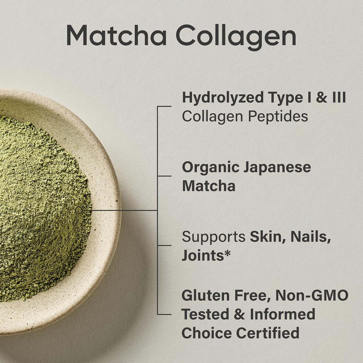 Sports Research® Organic Collagen Peptides w/Matcha Green Tea - 10.2oz