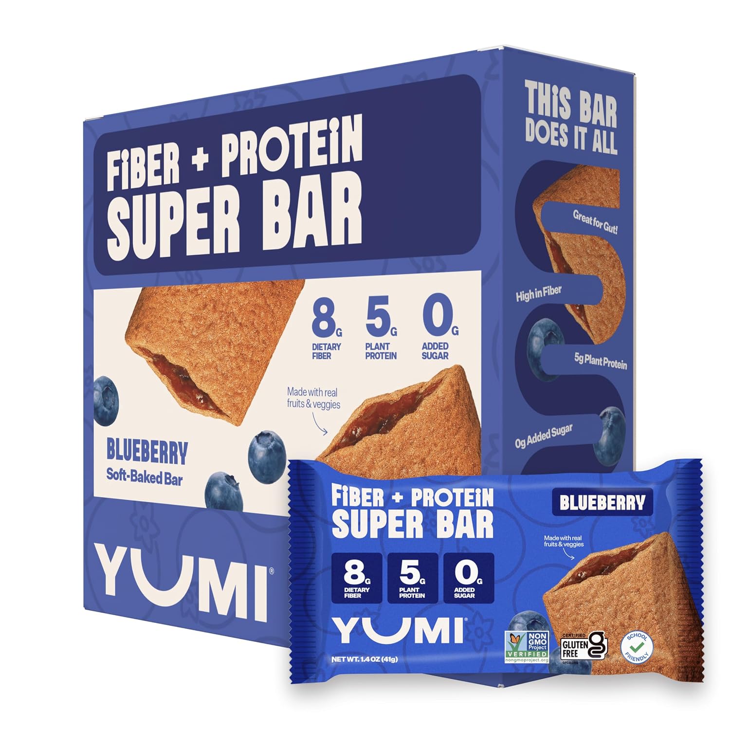 YUMI Organic Protein Cereal Superbar - Blueberry