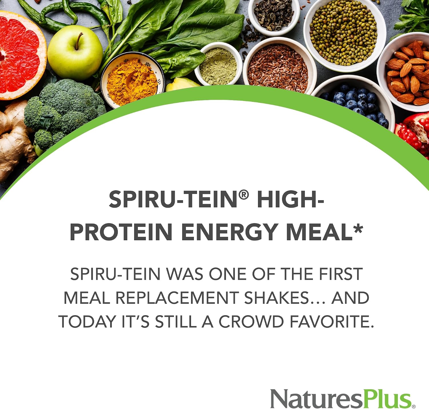 Natures Plus SPIRU-TEIN, Chocolate - Plant-Based Protein Shake