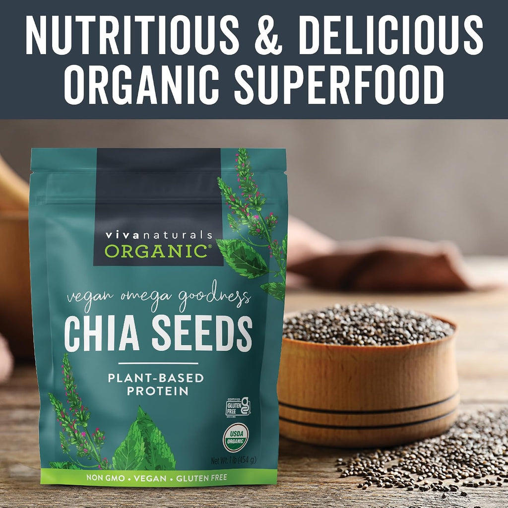 Viva Naturals Organic Chia Seeds, 1 lb, 16 Oz