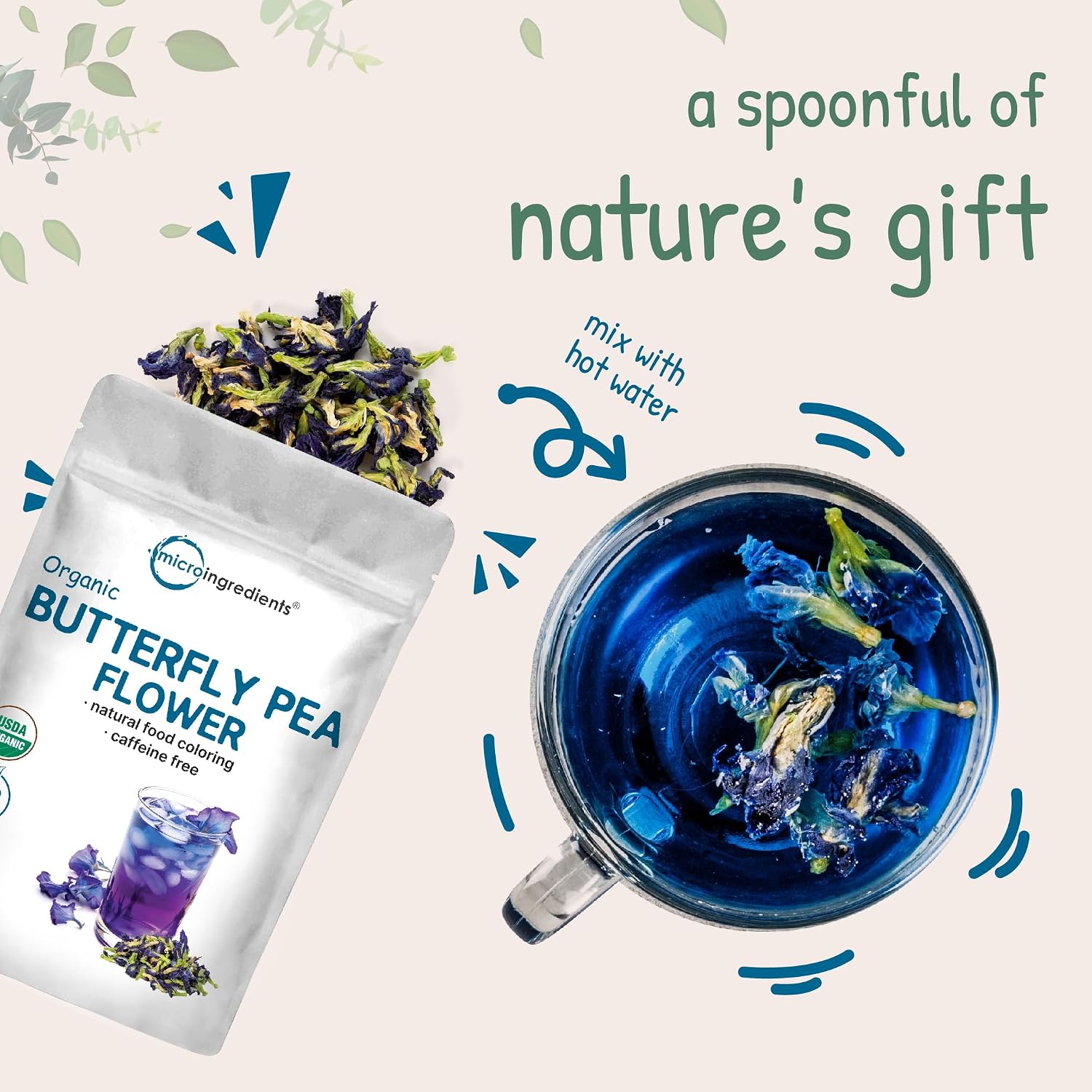Micro Ingredients Organic Butterfly Pea Flower Tea