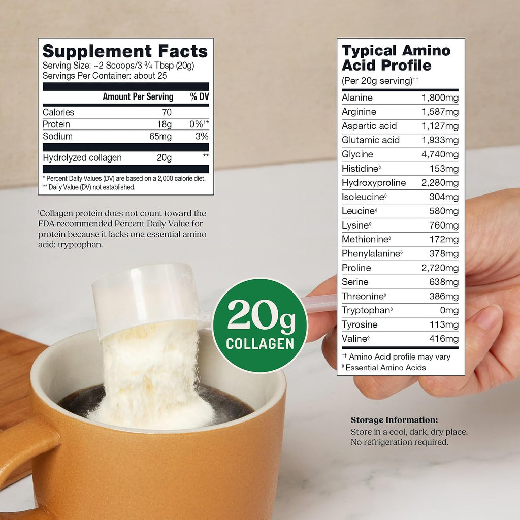 Bulletproof Unflavored Collagen Peptides Protein Powder, 17.6 oz