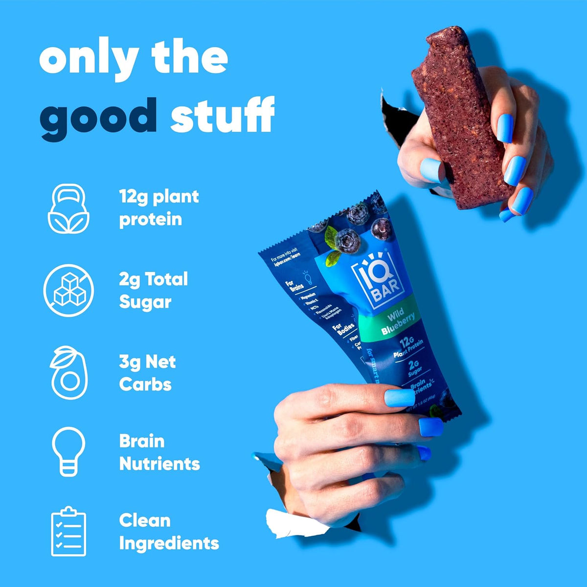 IQBAR Clean Protein Bars, Low Sugar Keto, Fruit Variety Pack 12-Count