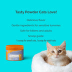 Purecat Digestive Health & Immune Support Supplement Probiotic Powder for Indoor and Outdoor Cats