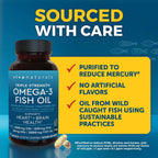 Viva Naturals Omega 3 Fish Oil Supplement for Women and Men 60 Count