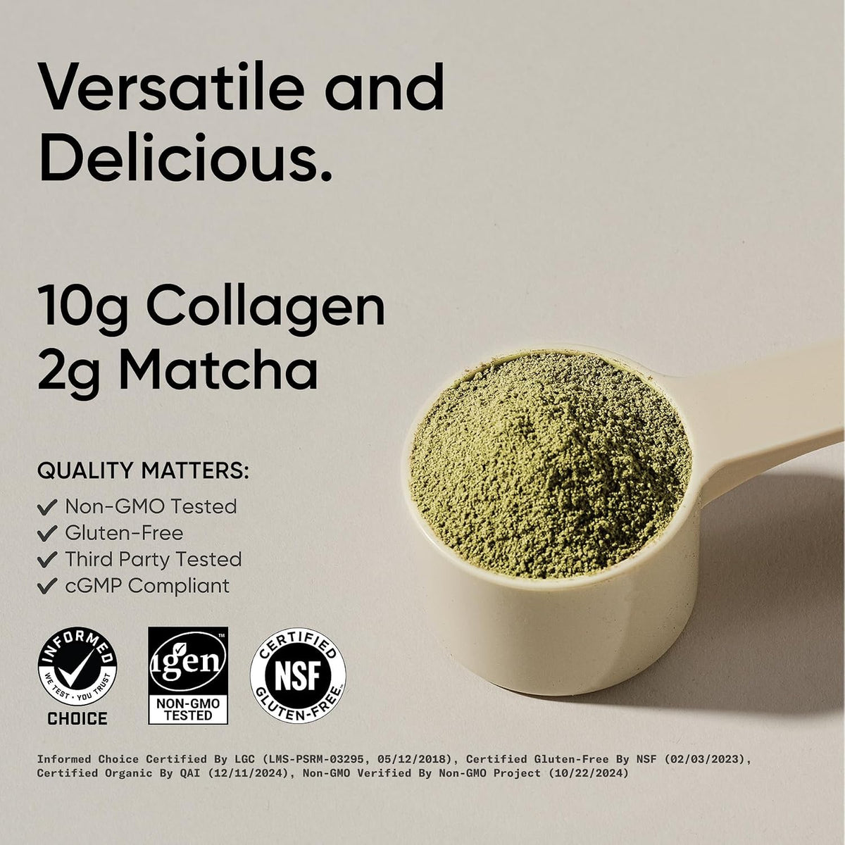 Sports Research® Organic Collagen Peptides w/Matcha Green Tea - 10.2oz
