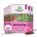 ORGANIC INDIA Tulsi Sweet Rose Assam Black Tea, 18 Rose Tea Bags(Pack of 6)