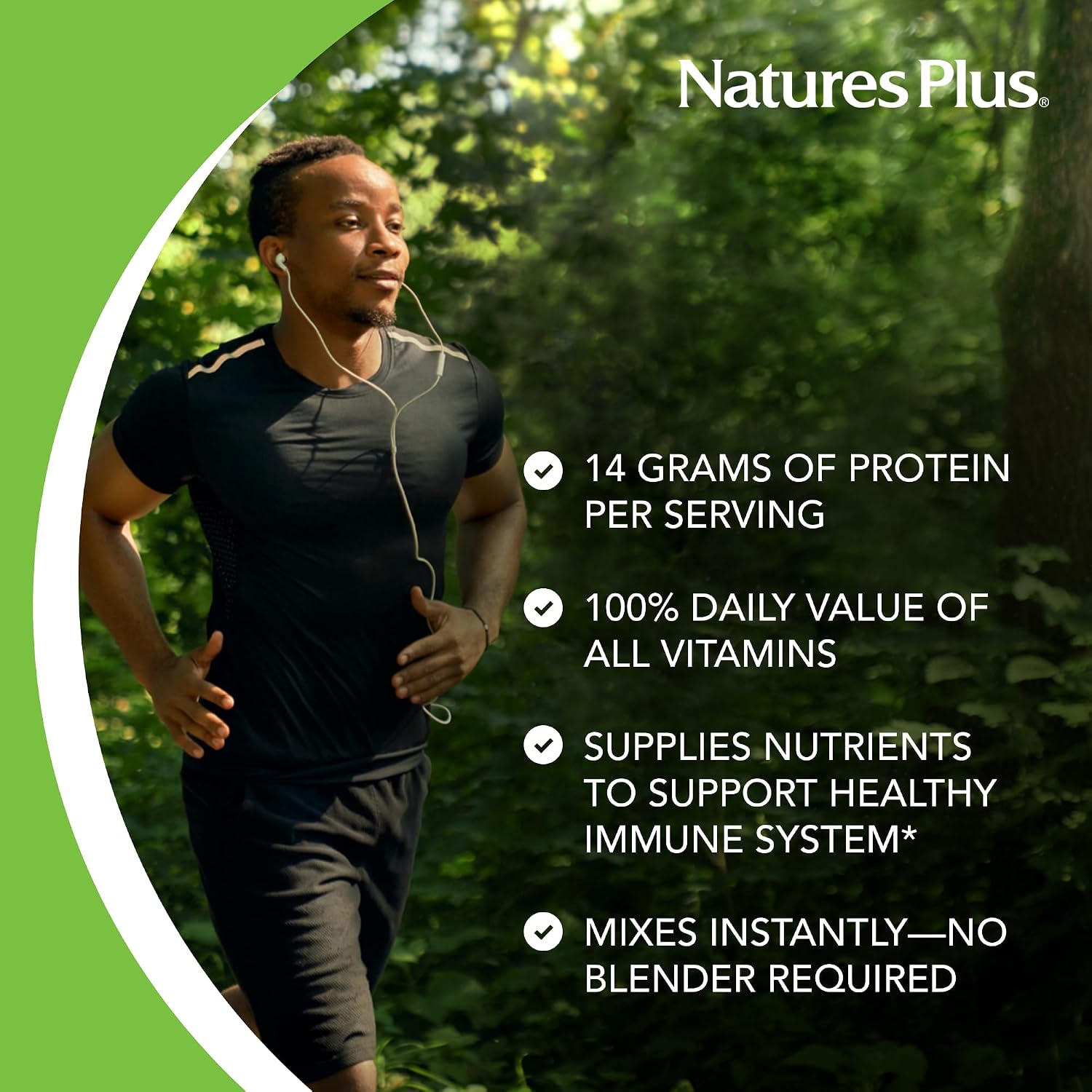Natures Plus SPIRU-TEIN, Chocolate - Plant-Based Protein Shake