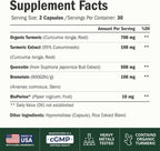 Quercetin with Bromelain Turmeric Curcumin Allergy Supplement - 60 Capsules