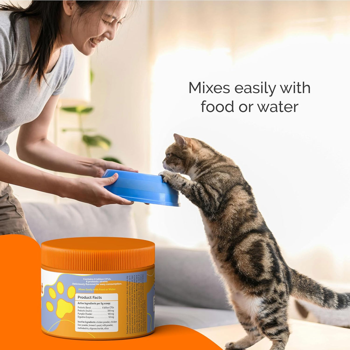 Purecat Digestive Health & Immune Support Supplement Probiotic Powder for Indoor and Outdoor Cats