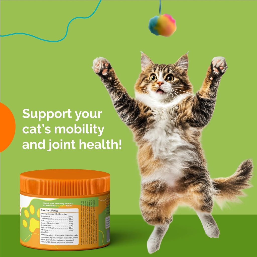 Purecat Joint Support Soft Chews Supplements for Cats of All Ages 200 ct
