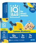 QBAR Clean Protein Bars, Low Sugar Keto, Lemon Blueberry 12-Count