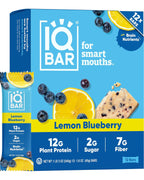 QBAR Clean Protein Bars, Low Sugar Keto, Lemon Blueberry 12-Count