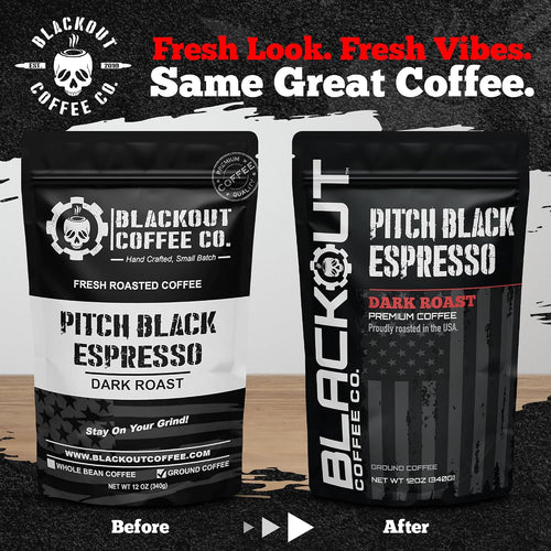 Blackout Coffee Pitch Black Espresso Ground Coffee – Extra Dark Roast