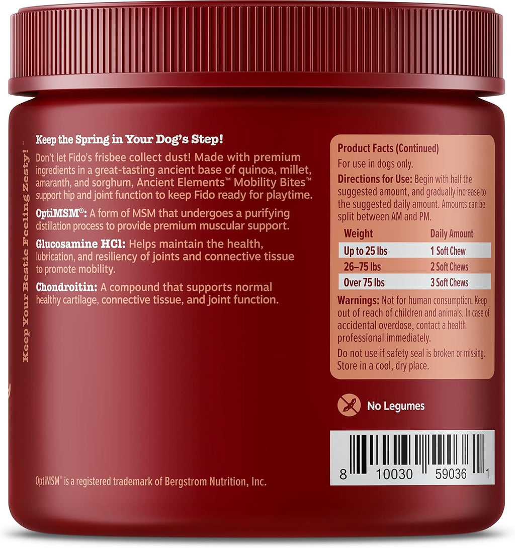 Zesty Paws Mobility Bites Dog Joint Supplement - Hip and Joint Chews for Dogs