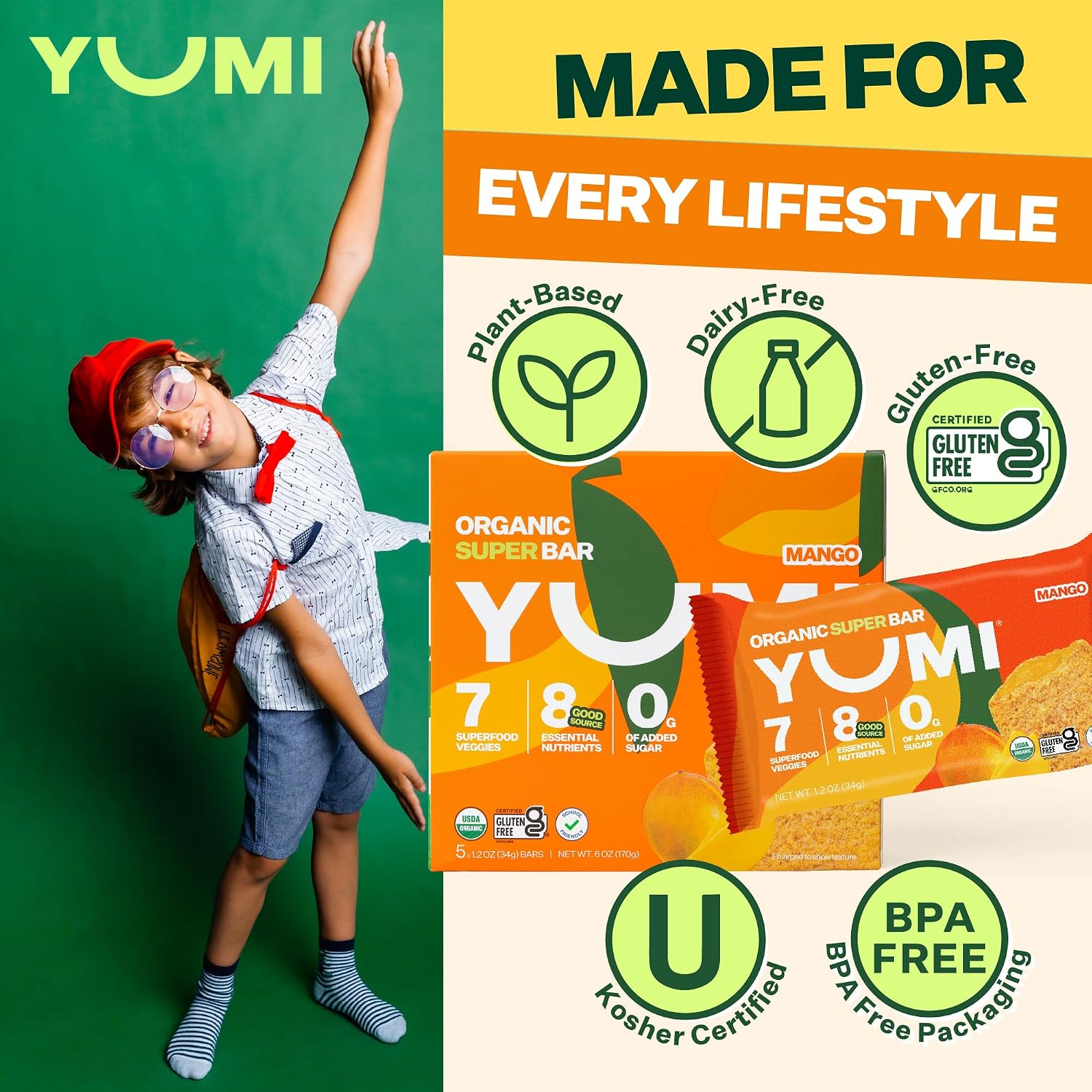 YUMI Organic Breakfast Superbar - Mango