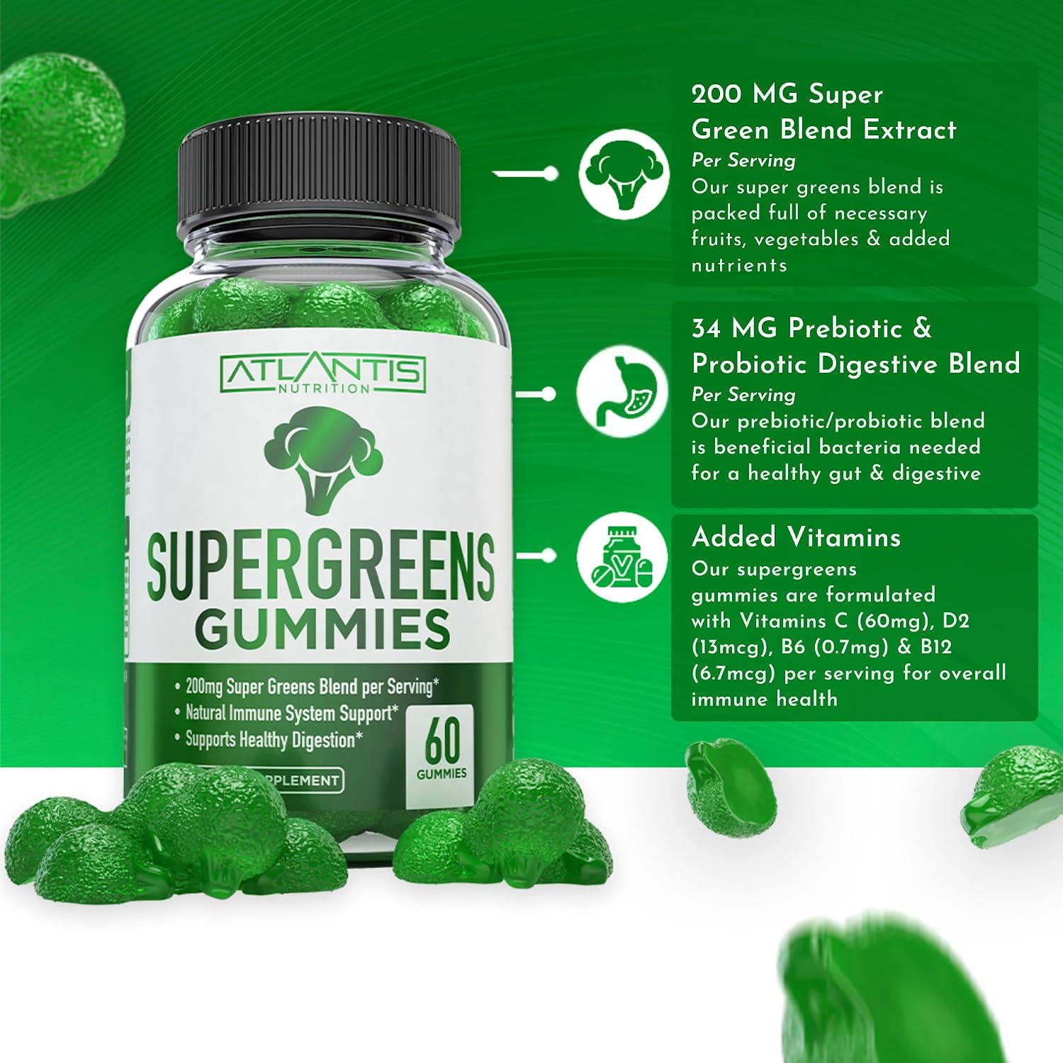 Atlantis Nutrition Supergreens Gummies