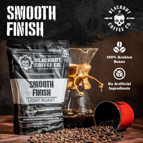 Blackout Coffee Smooth Finish Ground Coffee – Light Roast