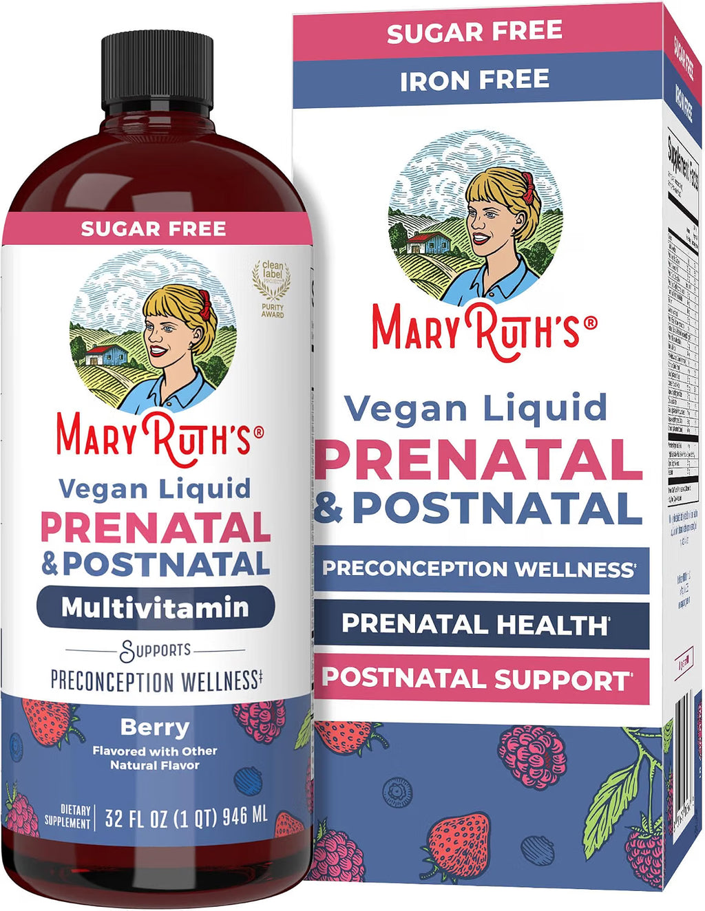 MARY RUTH'S Liquid Postnatal & Prenatal Vitamins for Women, Sugar Free, 32oz