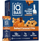 IQBAR Clean Protein Bars, Low Sugar Keto, Salted Caramel Chip 12-Count