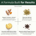 Quercetin with Bromelain Turmeric Curcumin Allergy Supplement - 60 Capsules