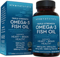 Viva Naturals Omega 3 Fish Oil Supplement for Women and Men 120 Capsules