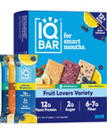 IQBAR Clean Protein Bars, Low Sugar Keto, Fruit Variety Pack 12-Count