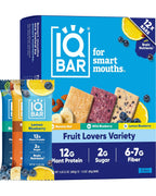 IQBAR Clean Protein Bars, Low Sugar Keto, Fruit Variety Pack 12-Count