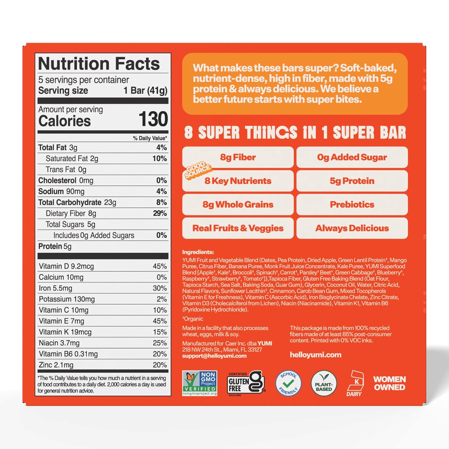 YUMI Organic Protein Super Bars