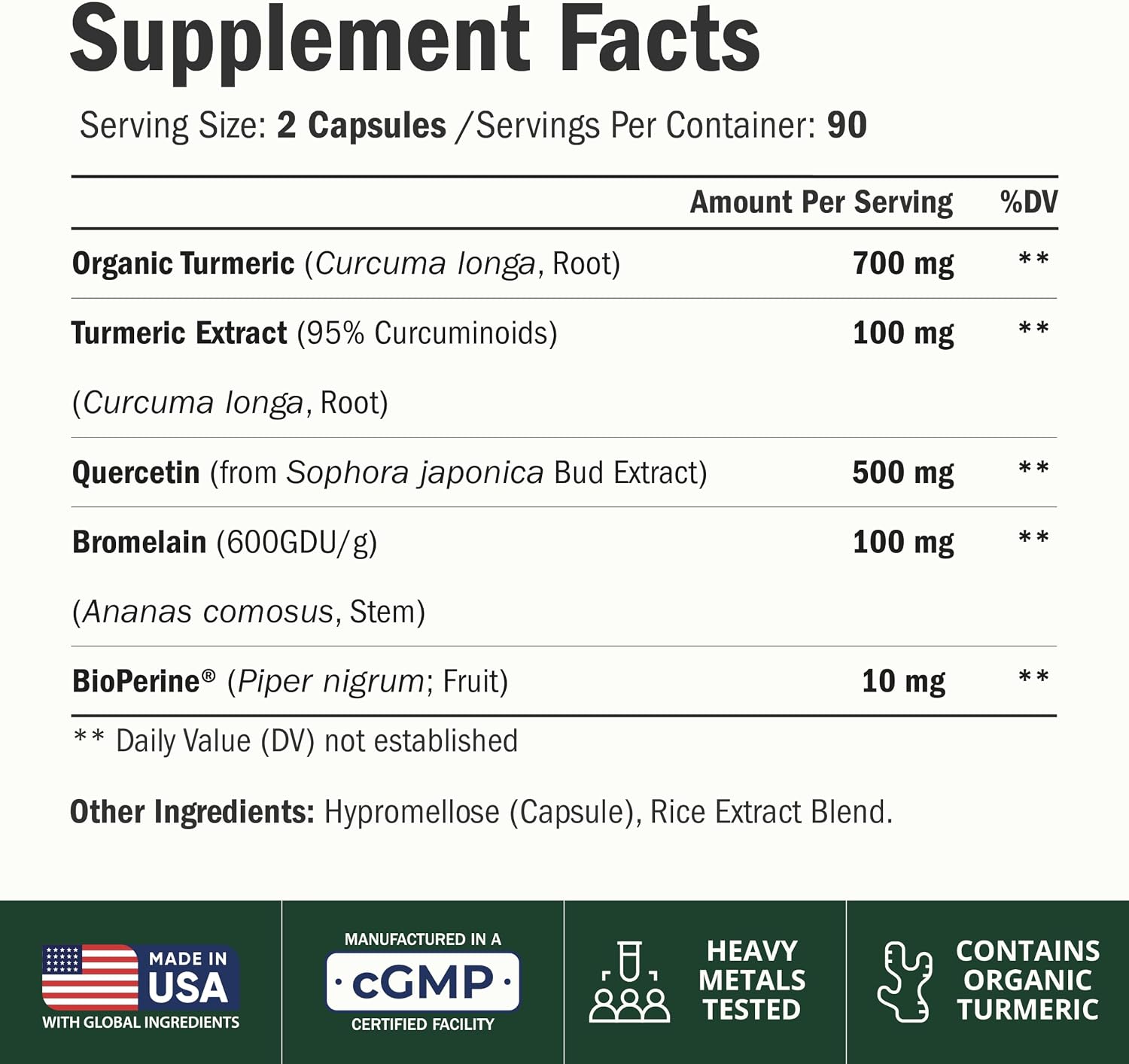 Vimerson Health Quercetin Bromelain Turmeric Supplement