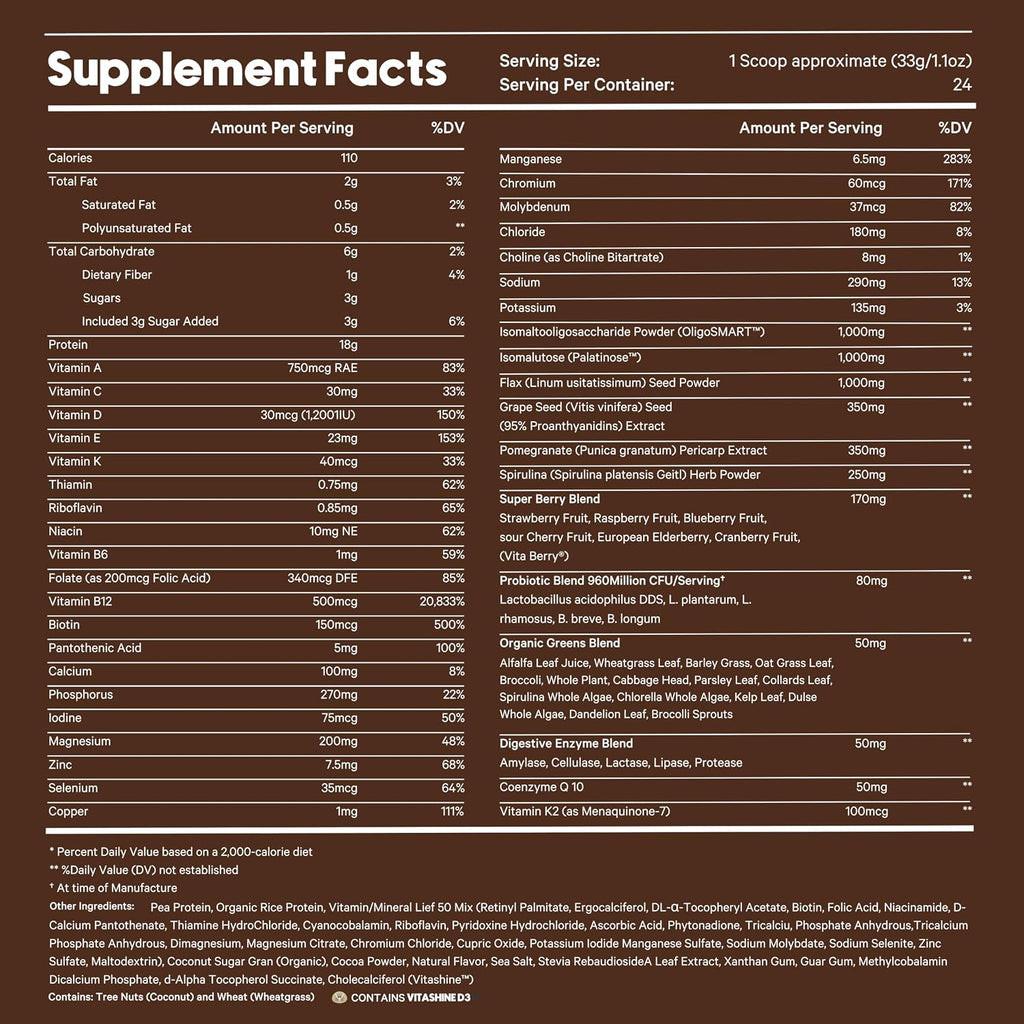 LyfeFuel Plant Protein Powder & Meal Replacement Shake, Vegan, Chocolate