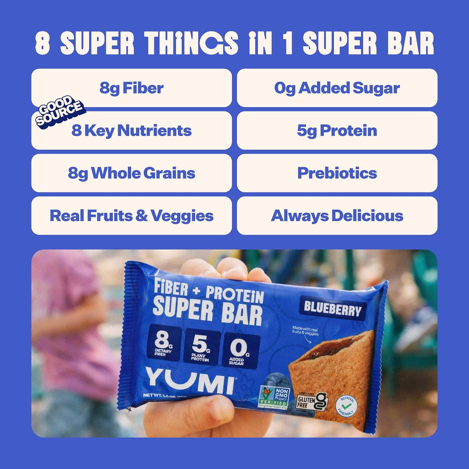 YUMI Organic Protein Cereal Superbar - Blueberry