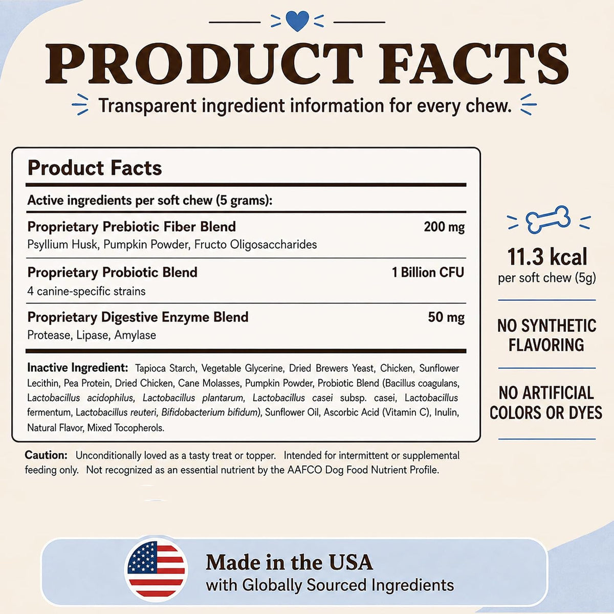 Natural Dog Company Dog Probiotic Chews, 45 Ct - 6 Weeks Supply