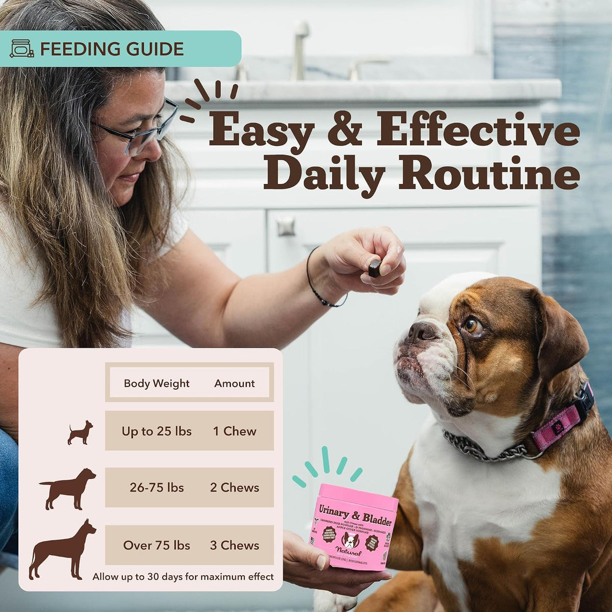 Natural Dog Company Urinary & Bladder Supplement for Dogs – 90 Soft Chews