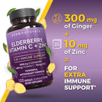 Viva Naturals Elderberry with Vitamin C and Zinc for Adults 120 Capsules