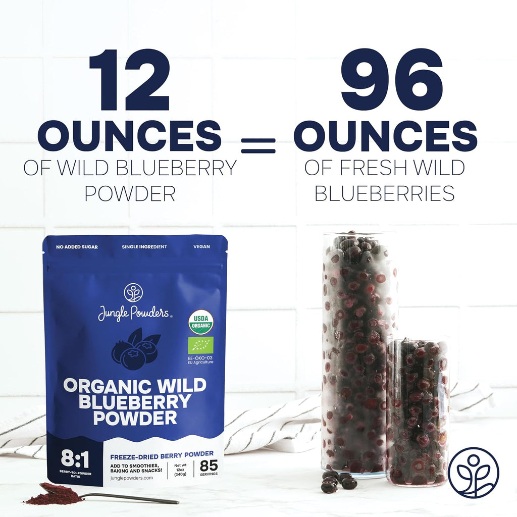 Jungle Powders Wild Blueberry Powder Organic 12 Ounce