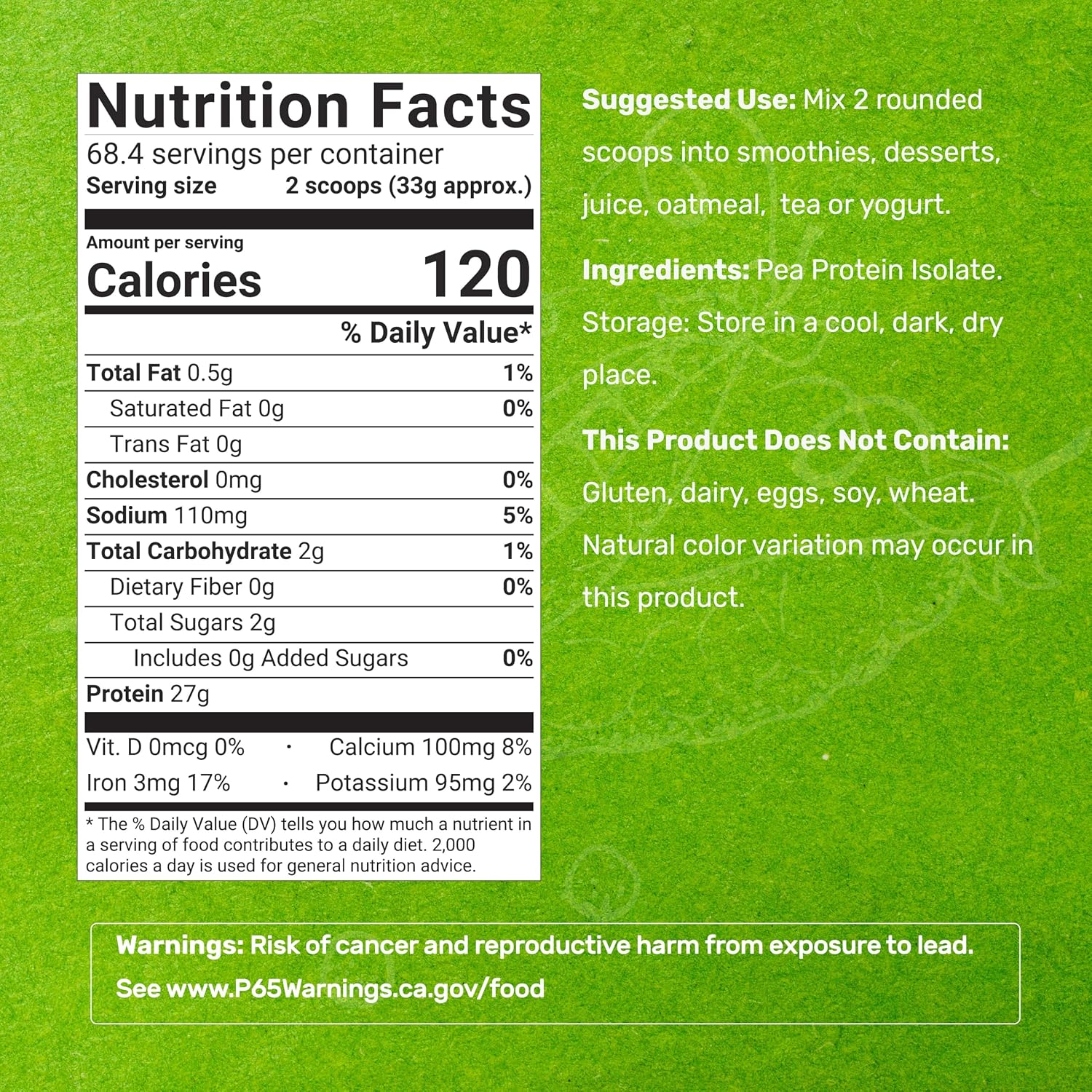 DEAL SUPPLEMENT Unflavored Pea Protein Powder