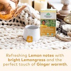 ORGANIC INDIA Tulsi Lemon Ginger Tea Bags, Vegan, 18 Infusion Bags, 6 Pack