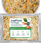 Just Food For Dogs Frozen Fresh Dog Food, Complete Meal or Topper, Chicken & Rice Human Grade Recipe, 18 oz (Pack of 7)