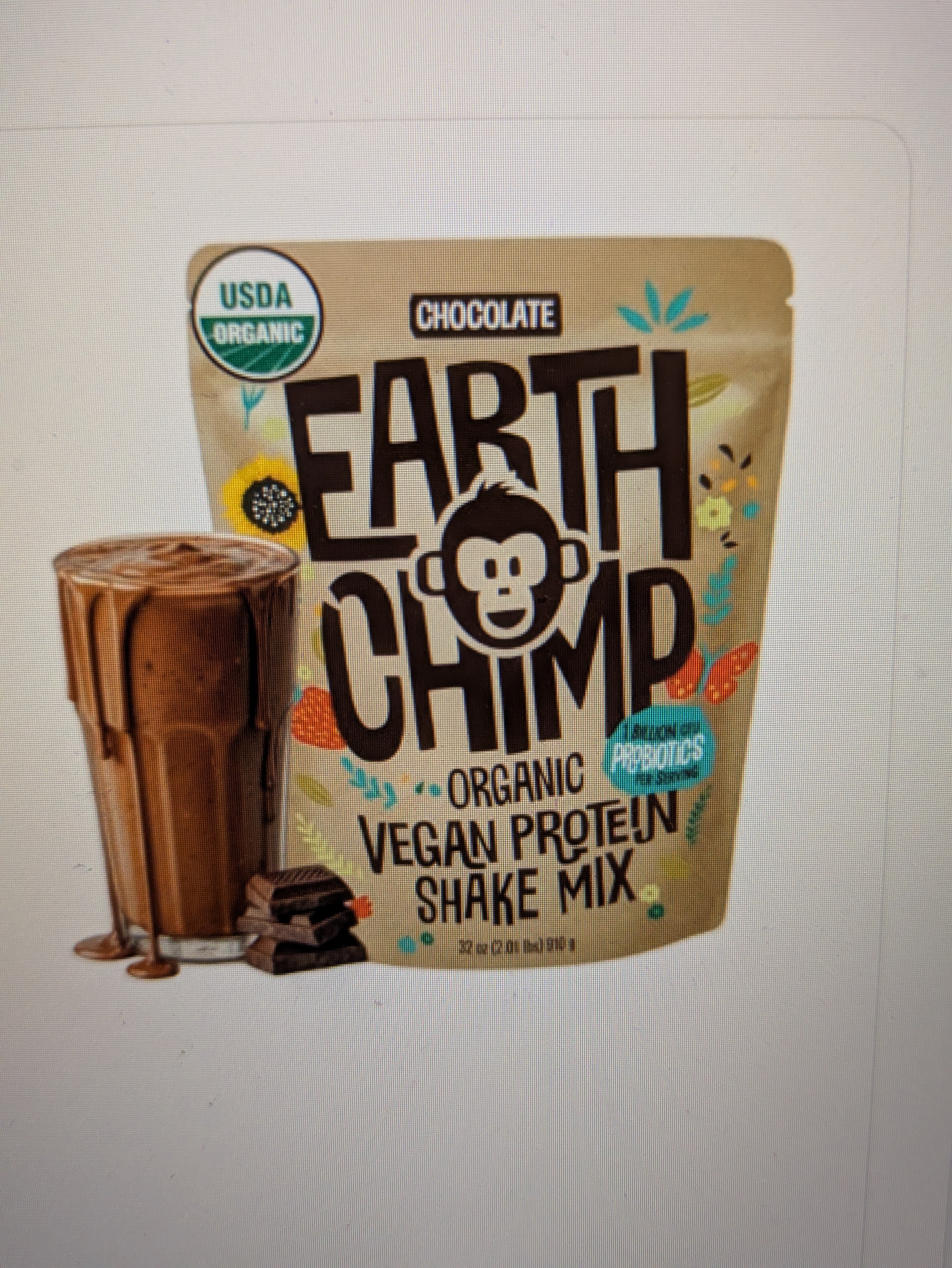 EarthChimp Organic Vegan Protein Powder - with Probiotics