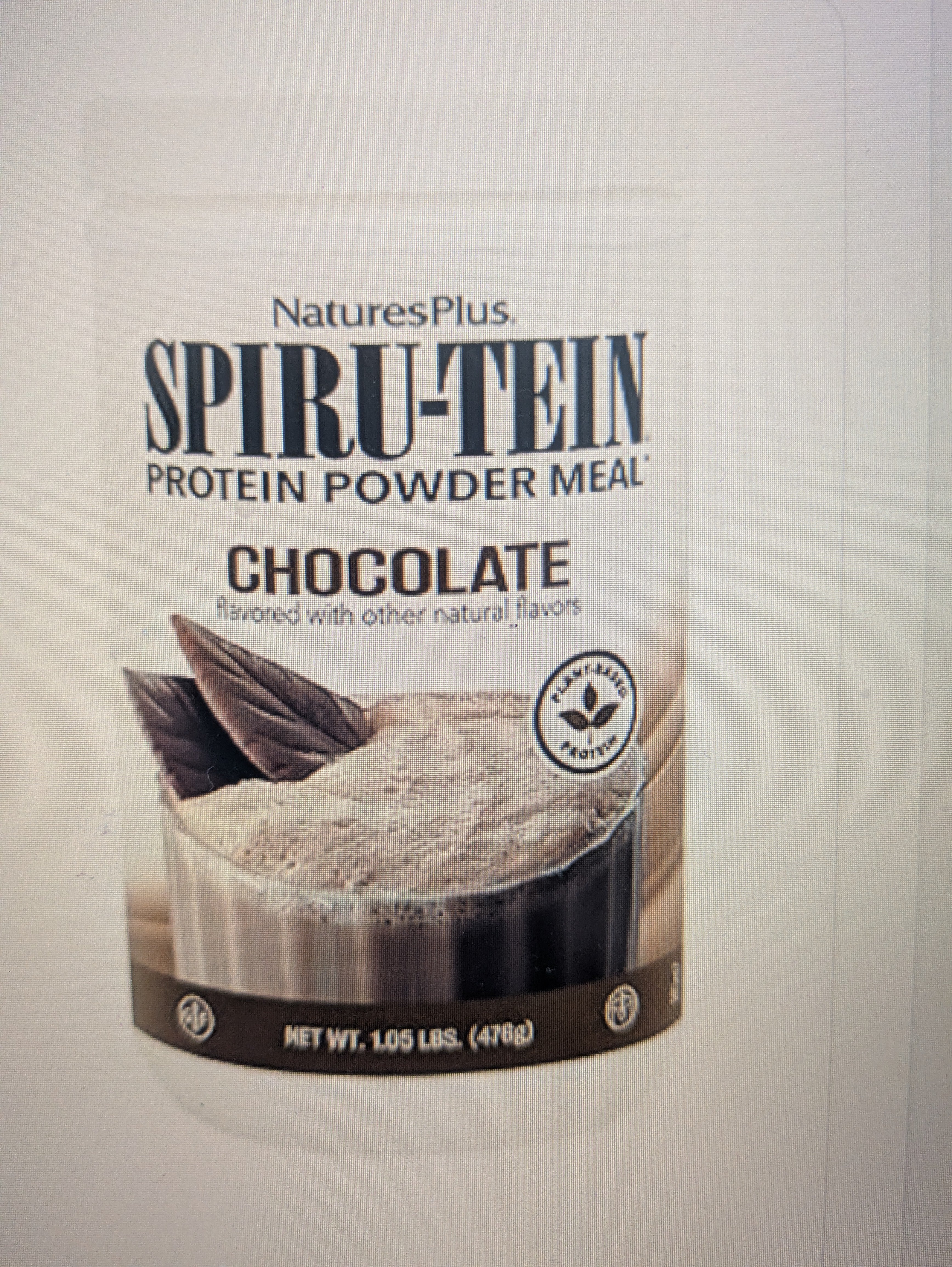 Natures Plus SPIRU-TEIN, Chocolate - Plant-Based Protein Shake