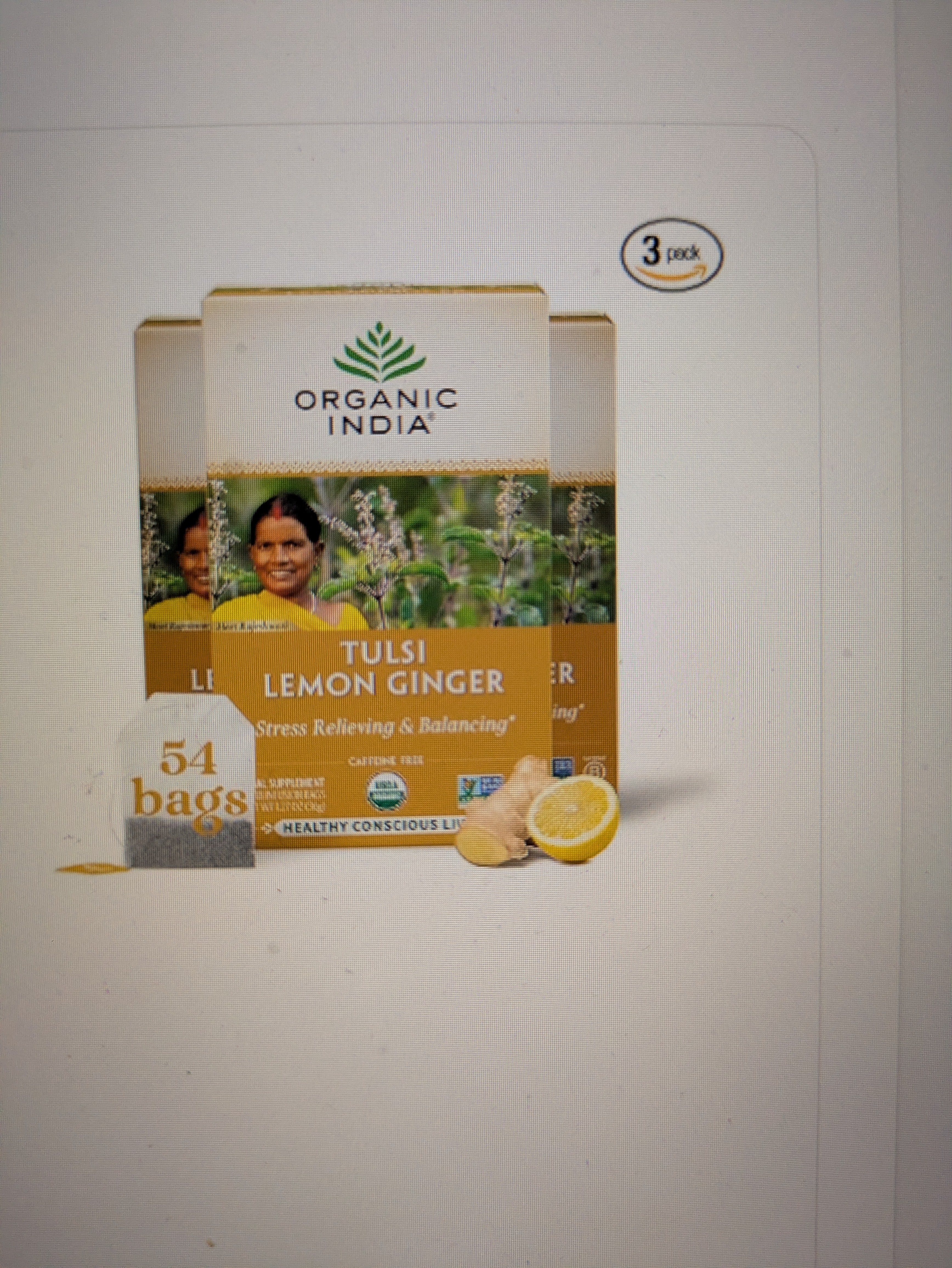 ORGANIC INDIA Tulsi Lemon Ginger Tea Bags