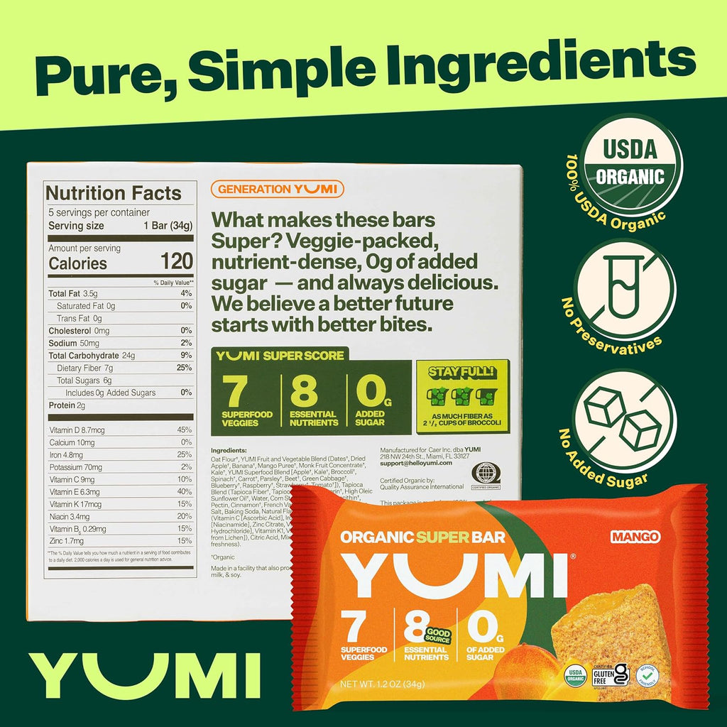YUMI Organic Breakfast Superbar - Mango