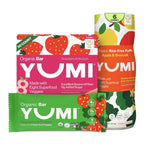 Yumi Organic Toddler Snacks Bars Strawberry & Rhubarb & Free Baby Puffs- Apple & Broccoli