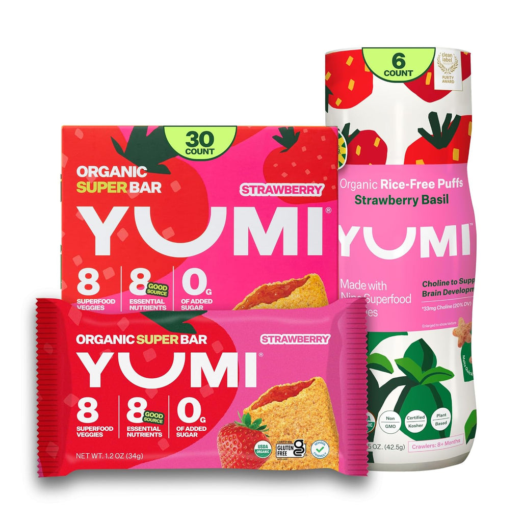 YUMI Organic Breakfast Superbar & Puffs - Strawberry
