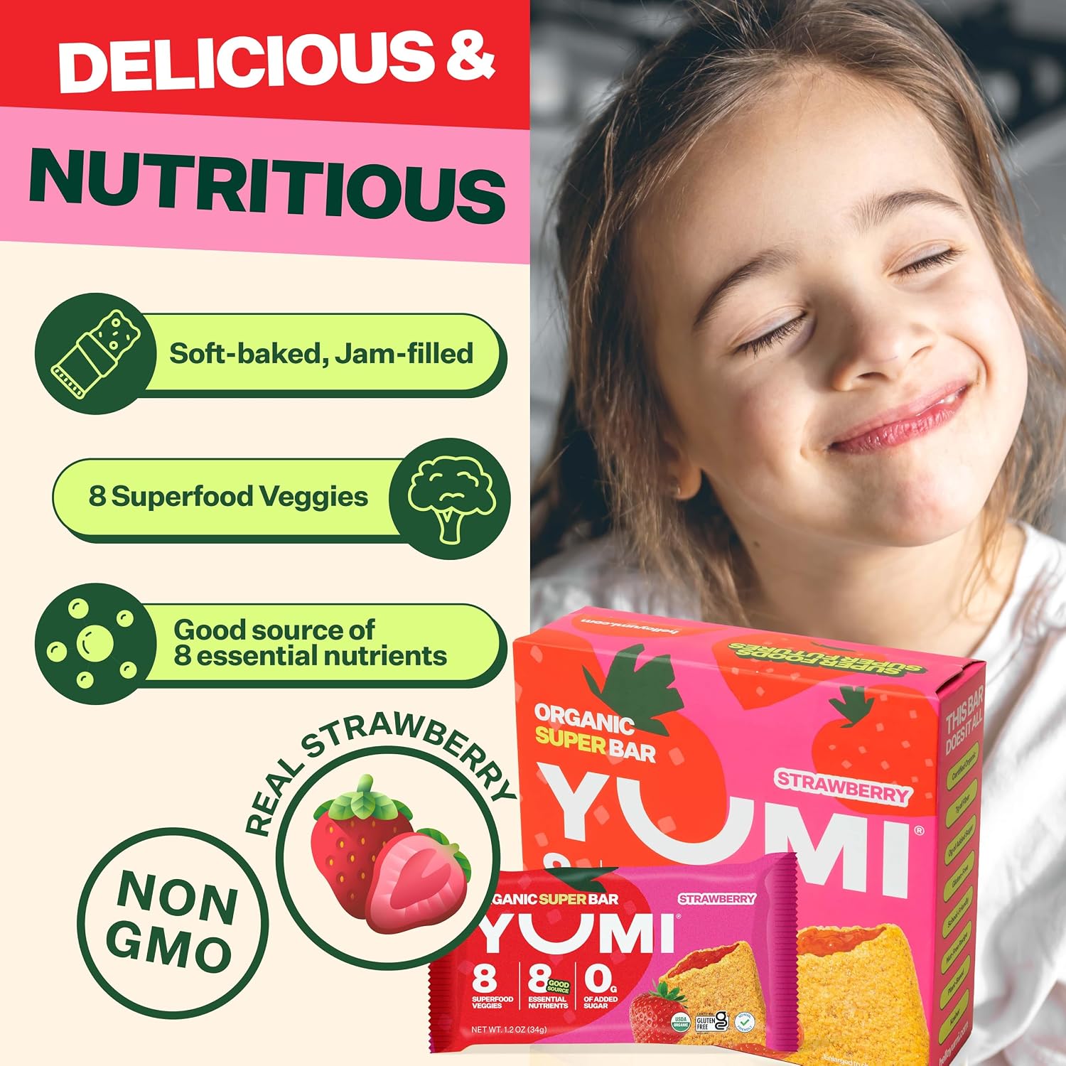 YUMI Organic Breakfast Superbar & Puffs - Strawberry